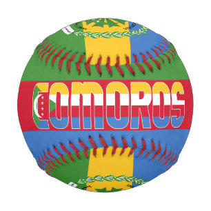 Balle De Baseball Drapeau et armoiries des Comores Patriotique