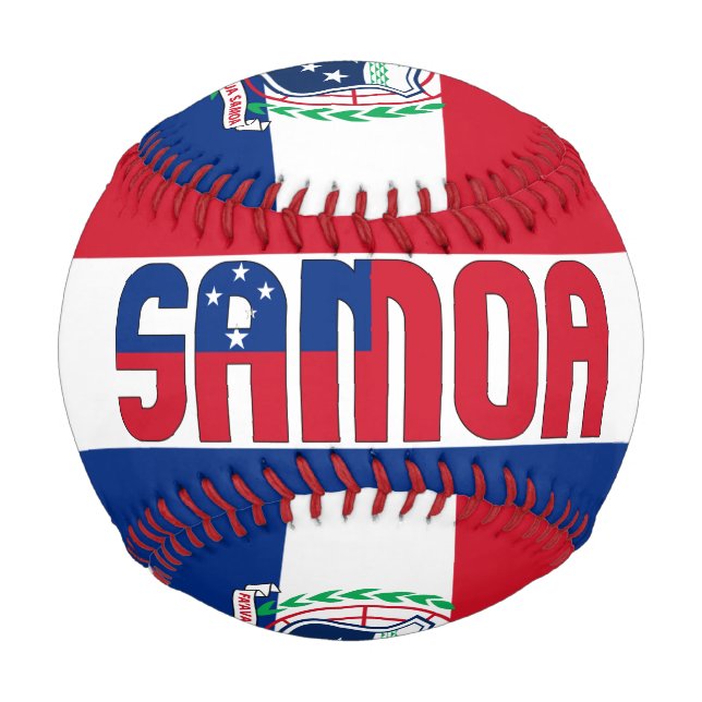 Balle De Baseball Drapeau et armoiries du Samoa Baseball patriotique (Devant)