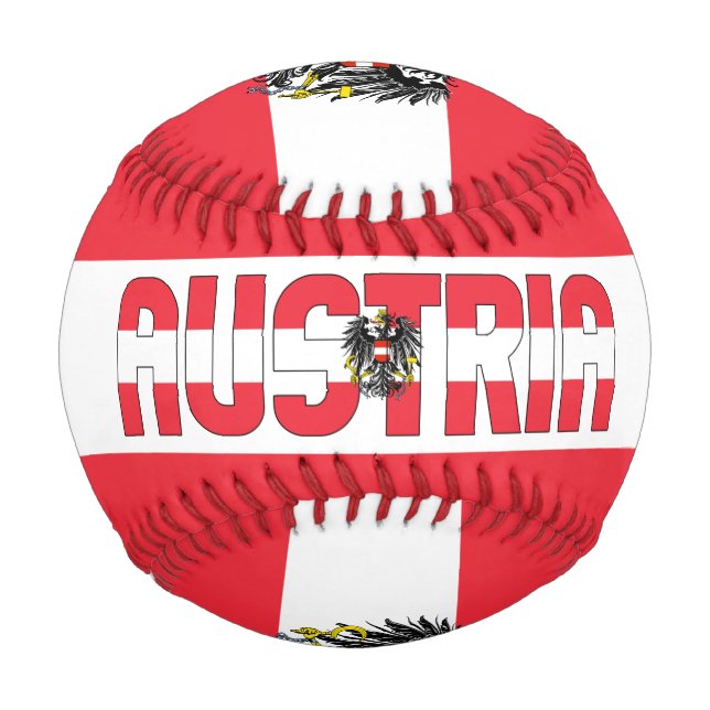 Balle De Baseball Drapeau et blason d'Autriche Baseball patriotique (Devant)