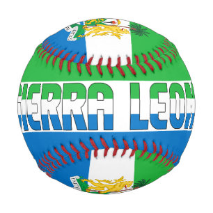 Balle De Baseball Drapeau et blason de Sierra Leone Patriotique