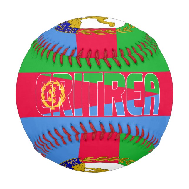Balle De Baseball Drapeau et blason d'Érythrée Patriotique (Devant)