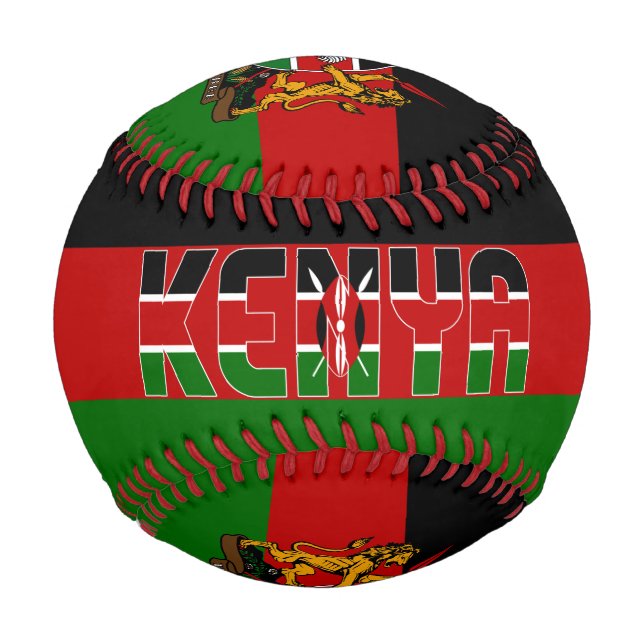 Balle De Baseball Drapeau et blason du Kenya Patriotique (Devant)