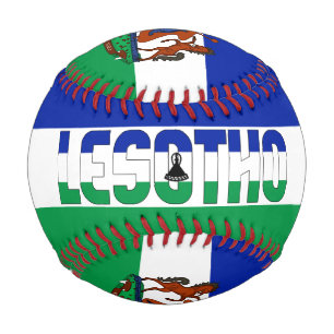 Balle De Baseball Drapeau et blason du Lesotho Patriotique
