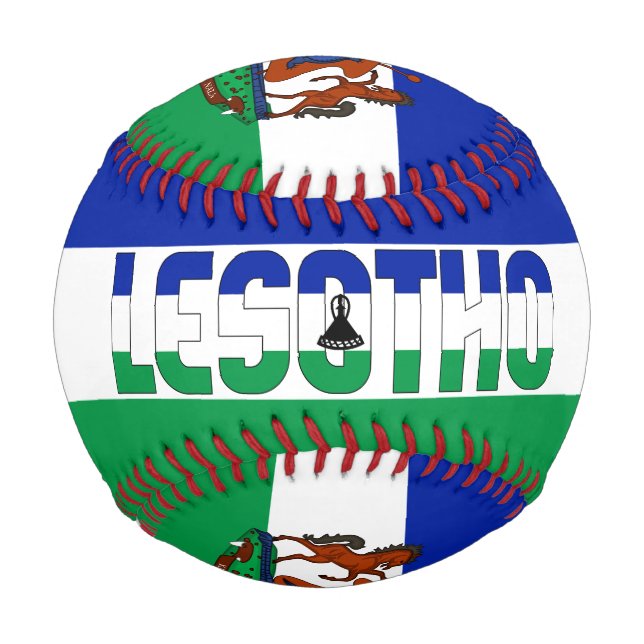 Balle De Baseball Drapeau et blason du Lesotho Patriotique (Devant)