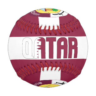 Balle De Baseball Drapeau et blason du Qatar Patriotique