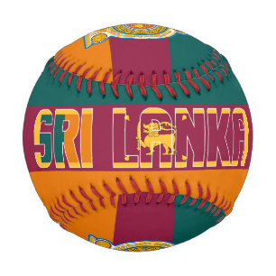 Balle De Baseball Drapeau et blason du Sri Lanka Patriotique