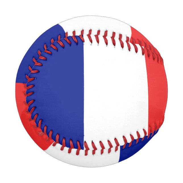 Balle De Baseball Drapeau français Tricolore (Devant Gauche)