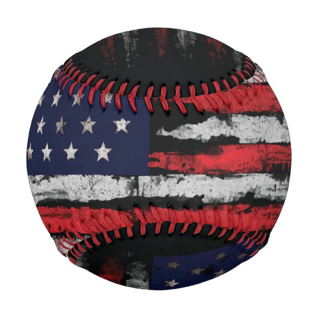 Balle De Baseball Drapeau Grunge U.S.A (Devant)