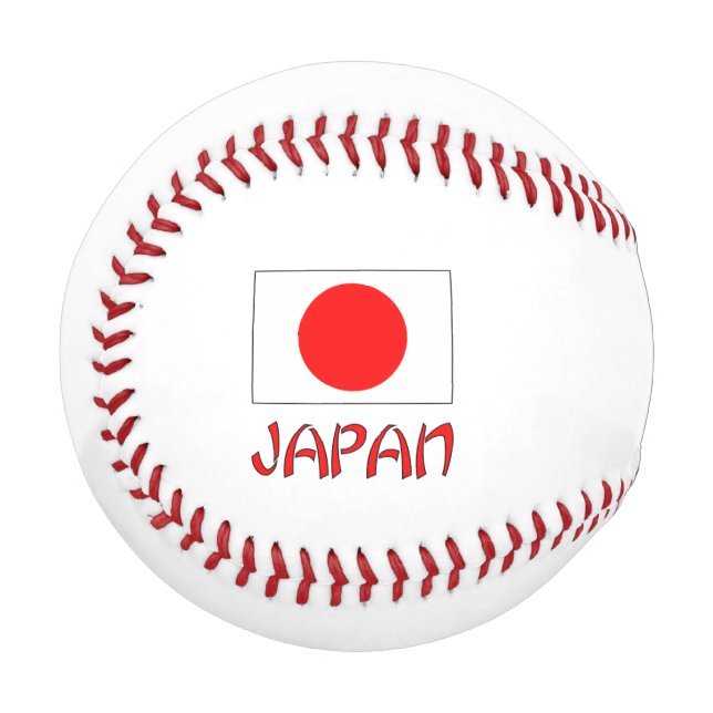 Balle De Baseball Drapeau japonais avec votre nom (Devant Gauche)