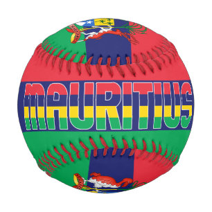 Balle De Baseball Drapeau mauricien et blason patriotique