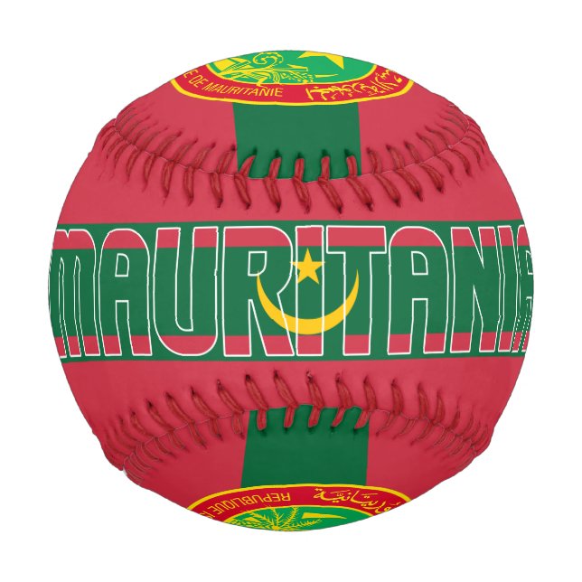 Balle De Baseball Drapeau mauritanien et blason patriotique (Devant)