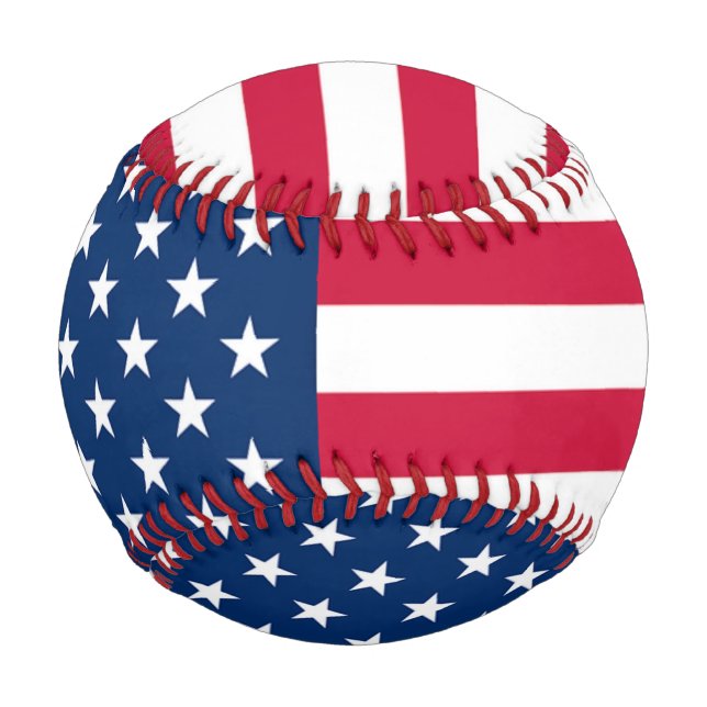 Balle De Baseball Drapeau Patriotique Américain (Devant)
