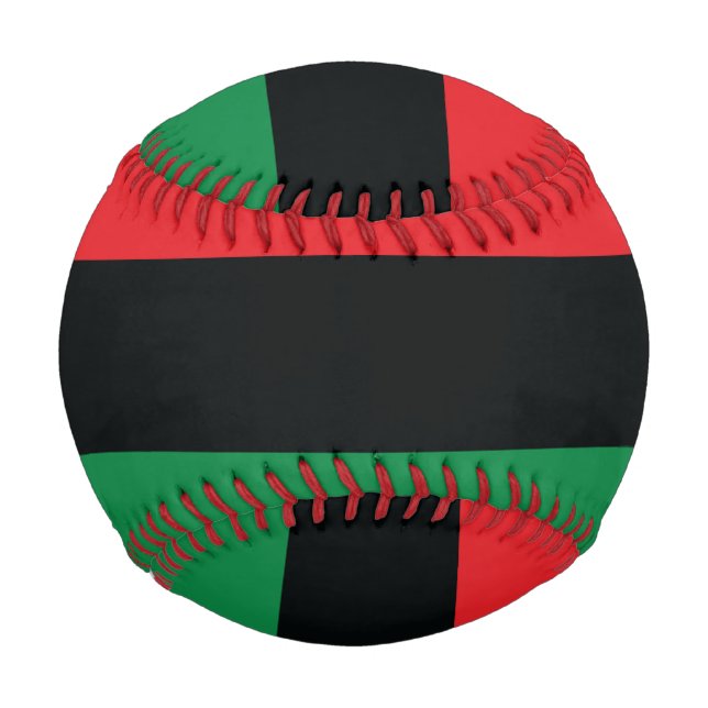 Balle De Baseball Drapeau rouge, noir et vert (Devant)