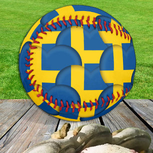 Balle De Baseball Drapeau suédois, Coeurs - Baseballs, Love Suède