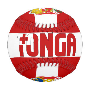 Balle De Baseball Drapeau Tonga et blason Patriotique