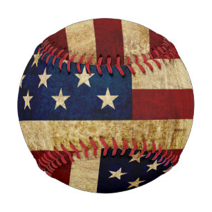 Balle De Baseball Drapeau USA / Grunged