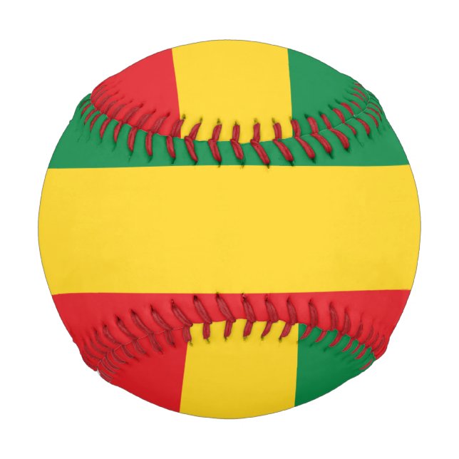 Balle De Baseball Drapeau vert, or (jaune) et rouge (Devant)