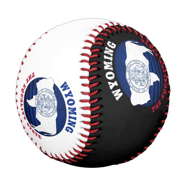 BALLE DE BASEBALL DRAPEAU WYOMOMING EQUALITY STATE (Angle)