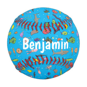 Balle De Baseball Drôle des créatures marines dessin motif