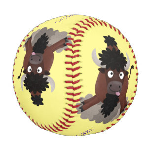 Balle De Baseball Drôle dessin animé de bison de buffle