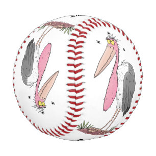 Balle De Baseball Drôle dessin animé de cigogne en marabou