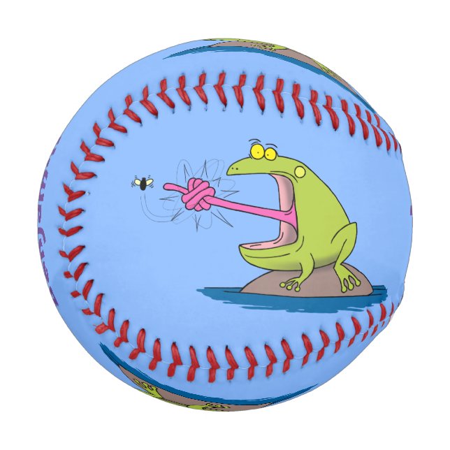 Balle De Baseball Drôle dessin animé de grenouille et mouche (Devant Gauche)