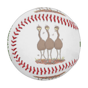 Balle De Baseball Drôle dessin animé du trio australien emu