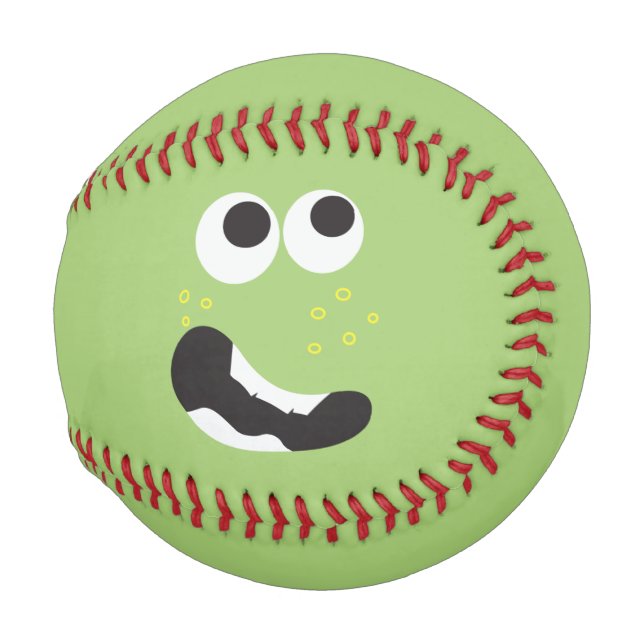 Balle De Baseball Drôle visage effrayé par la nouveauté (Dos Gauche)