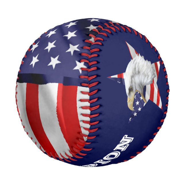 Balle De Baseball Eagle chauve, Drapeau Américain, Étoile (Angle)