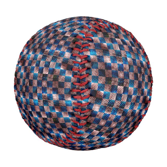 Balle De Baseball Échecs rustiques sous forme d'rayures croisées (Angle)