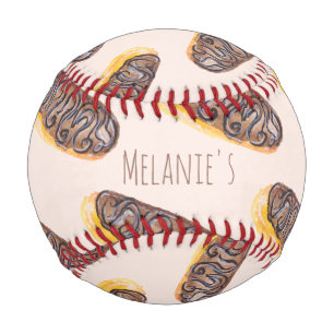 Balle De Baseball Éclairs Donuts Aquarelle Amusant Fantaisiste Sucré