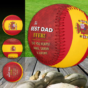 Balle De Baseball Espagne meilleur papa, patriote papas, drapeau esp