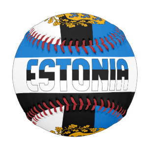 Balle De Baseball Estonie Drapeau et blason Patriotique