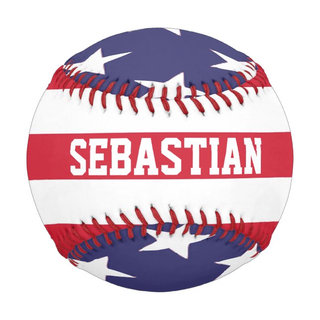 Balle De Baseball États-Unis Drapeau américain Personnalisé (Devant)