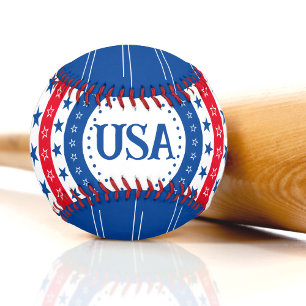 Balle De Baseball États-Unis Étoiles rouges, blanches et bleues avec