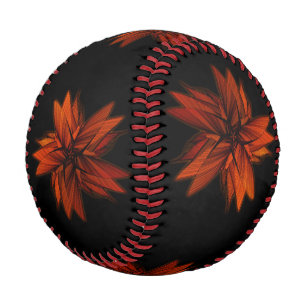 Balle De Baseball Étoile orange se développante en spirales