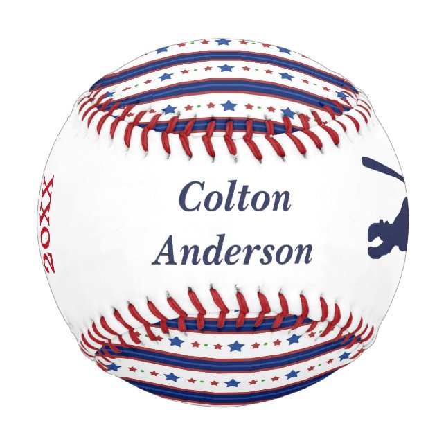 Balle De Baseball Étoiles et rayures MVP Personnalisé (Devant)