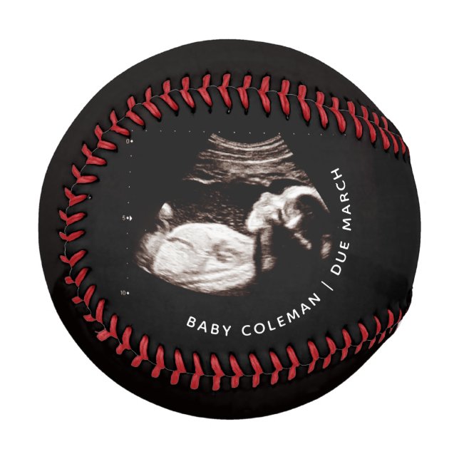 Balle De Baseball Faire-part de grossesse Sonogramme bébé Photo (Devant Gauche)