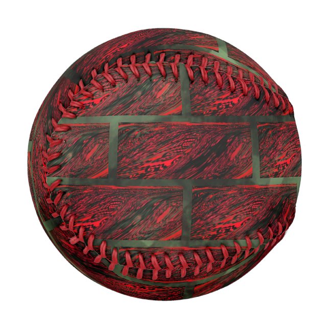 Balle De Baseball Faux mur de briques ou tuiles exposés le simulant? (Devant Gauche)