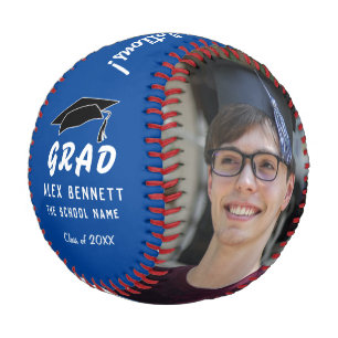 Balle De Baseball Félicitations diplômé Casquette de graduation bleu