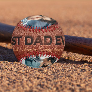 Balle De Baseball Fête des pères Best Papa marron timbre en cuir