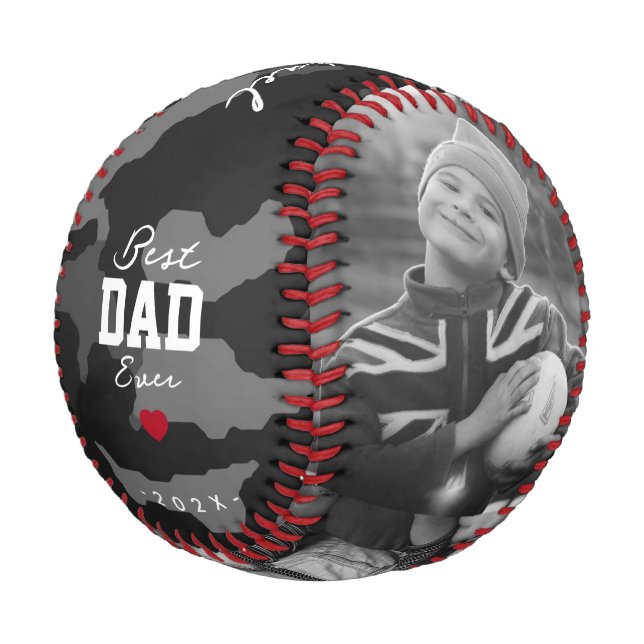 Balle De Baseball Fête des pères de Camouflage moderne de Best Dad E (Angle)