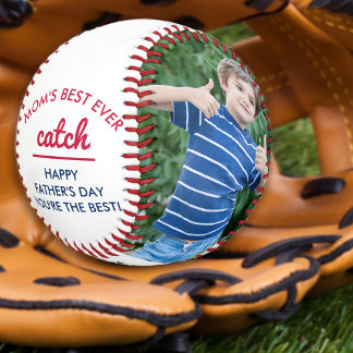Balle De Baseball Fête des pères drôle 2 Photo Moms meilleur jamais