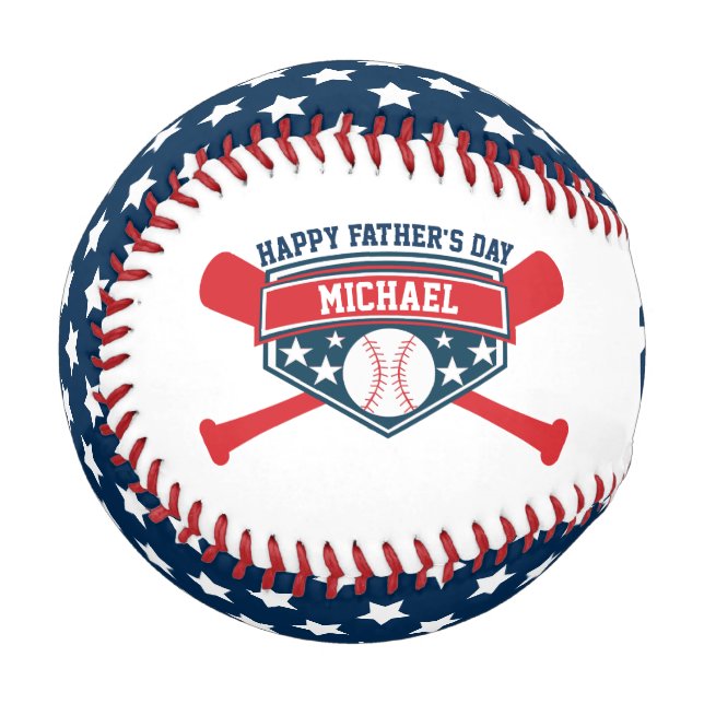 Balle De Baseball Fête des pères joyeuse patriotique (Devant Gauche)