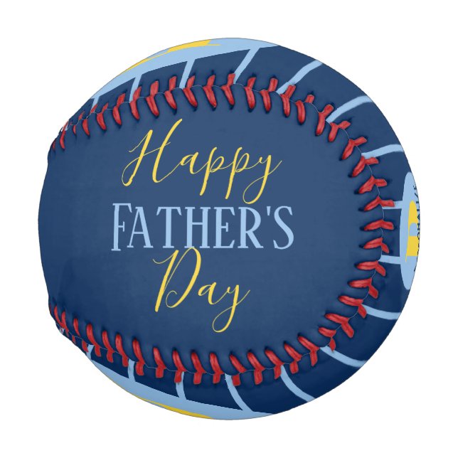 Balle De Baseball fête des pères Monogramme Nom personnalisé Personn (Dos Gauche)