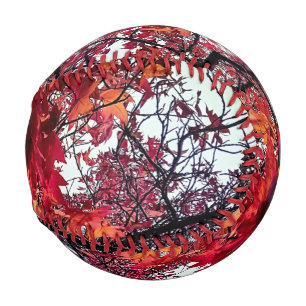 Balle De Baseball Feuille orange et rouge