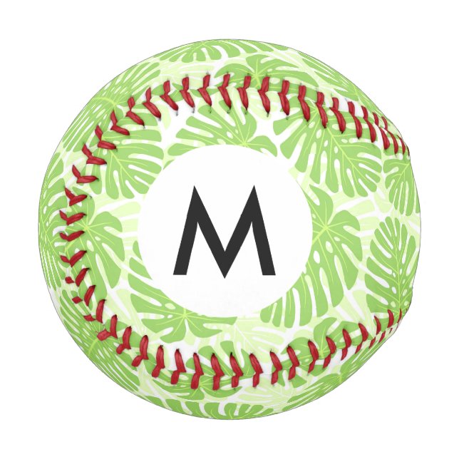 Balle De Baseball Feuilles De Plante Tropical - Monstera Motif (Devant Gauche)