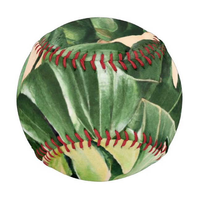 Balle De Baseball Feuilles florales/hawaïennes/tropicales (Devant)