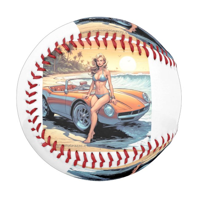 Balle De Baseball Fille avec voiture de sport (Devant Gauche)