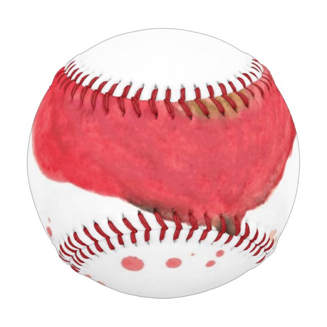 Balle De Baseball Fleur de pavot à aquarelle peinte 2 (Devant)